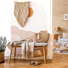 Boho Sunset Arch Wall Decal: Pastel Desert Landscape, Peel & Stick