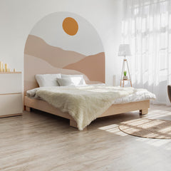 Boho Sunset Arch Wall Decal: Pastel Desert Landscape, Peel & Stick