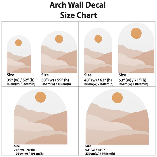Boho Sunset Arch Wall Decal: Pastel Desert Landscape, Peel & Stick
