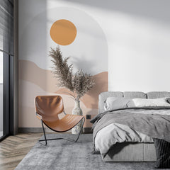 Boho Sunset Arch Wall Decal: Pastel Desert Landscape, Peel & Stick