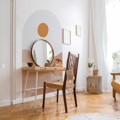 Boho Sunset Arch Wall Decal: Pastel Desert Landscape, Peel & Stick