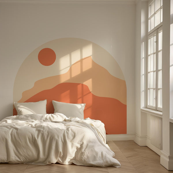 Boho Terracotta Arch Wall Decal: Peel and Stick Headboard Mural