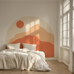 Boho Terracotta Arch Wall Decal: Peel and Stick Headboard Mural