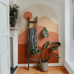 Boho Terracotta Arch Wall Decal: Peel and Stick Headboard Mural