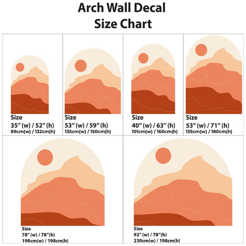 Boho Terracotta Arch Wall Decal: Peel and Stick Headboard Mural