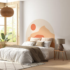 Boho Terracotta Arch Wall Decal: Peel and Stick Headboard Mural