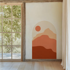 Boho Terracotta Arch Wall Decal: Peel and Stick Headboard Mural