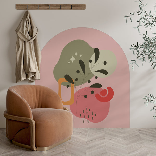 Boho Wall Arch Decal: Abstract Color Block Sticker