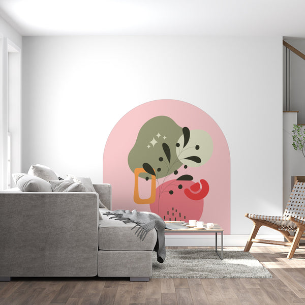 Boho Wall Arch Decal: Abstract Color Block Sticker