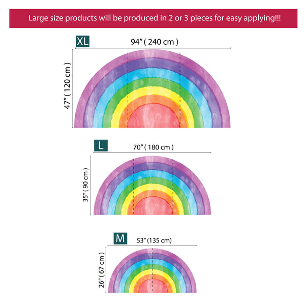 Bright Rainbow Wall Decal: Boho Nursery Decor, Removable Wall Sticker
