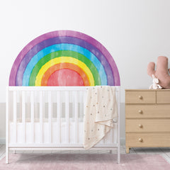 Bright Rainbow Wall Decal: Boho Nursery Decor, Removable Wall Sticker