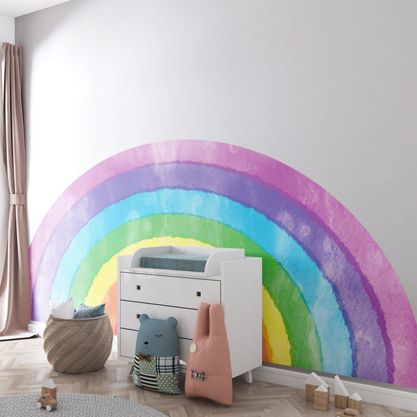 Bright Rainbow Wall Decal: Boho Nursery Decor, Removable Wall Sticker