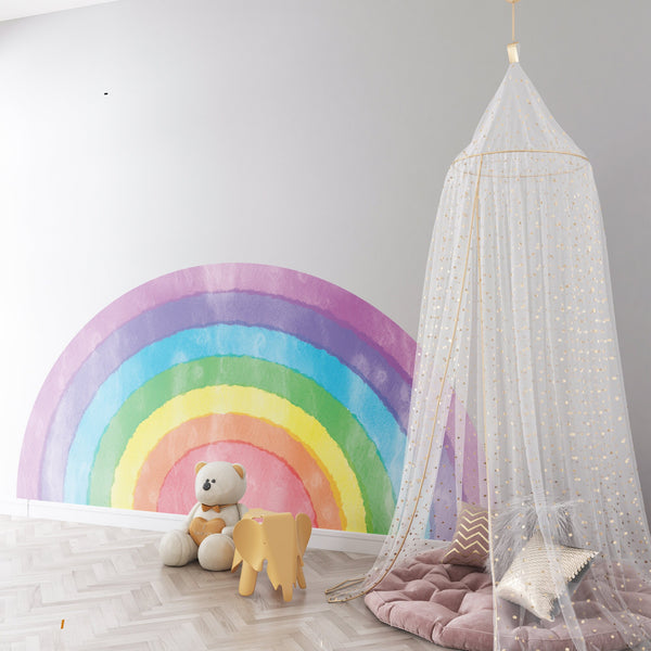 Bright Rainbow Wall Decal: Boho Nursery Decor, Removable Wall Sticker