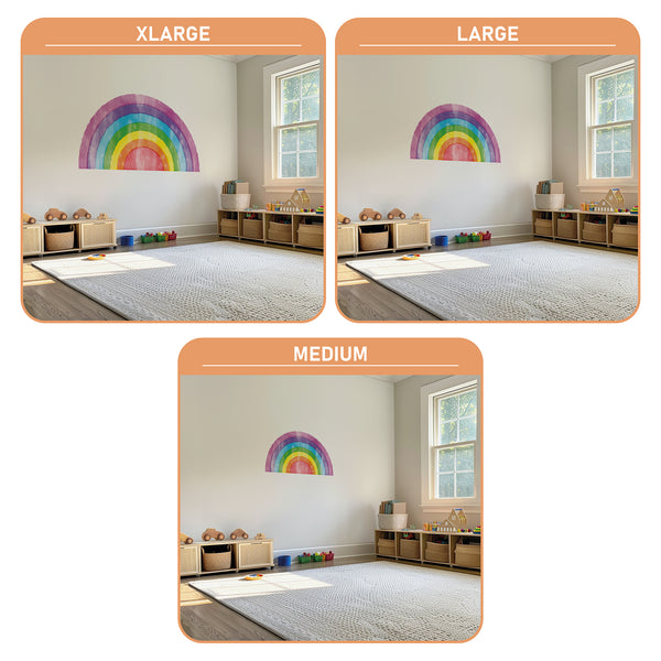 Bright Rainbow Wall Decal: Boho Nursery Decor, Removable Wall Sticker
