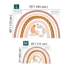 Brown Boho Rainbow Wall Decal: Nursery Decor