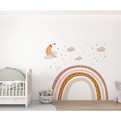 Brown Boho Rainbow Wall Decal: Nursery Decor