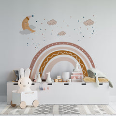 Brown Boho Rainbow Wall Decal: Nursery Decor