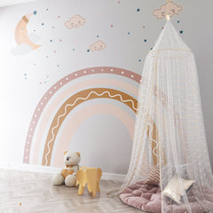 Brown Boho Rainbow Wall Decal: Nursery Decor
