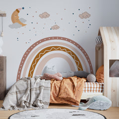 Brown Boho Rainbow Wall Decal: Nursery Decor