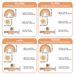 Boho Sun and Rainbow Wall Decal - Brown & Pink Nursery Wall Sticker for Kids Room Decor