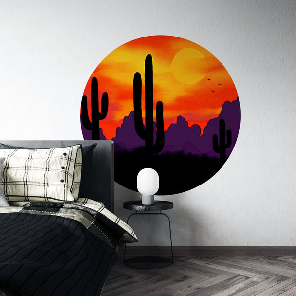 Circle Wall Decal, Color Circle Wall Sticker, Geometric Wall Art, Removable Wall Sticker