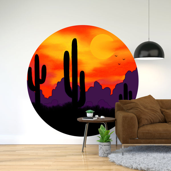 Circle Wall Decal, Color Circle Wall Sticker, Geometric Wall Art, Removable Wall Sticker