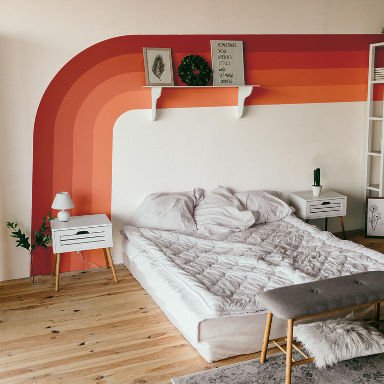 Colorblock Arch Wall Decal: Retro Geometric Wall Art