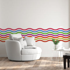 Colorful Zig Zag Arch Wall Decal: Modern Abstract Line Decor