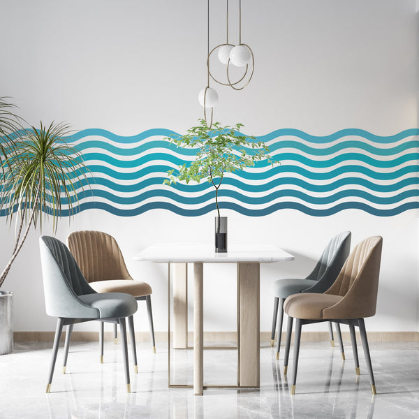 Colorful Zig Zag Arch Wall Decal: Modern Abstract Line Decor