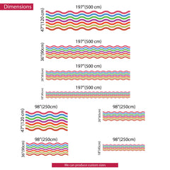 Colorful Zig Zag Arch Wall Decal: Modern Abstract Line Decor