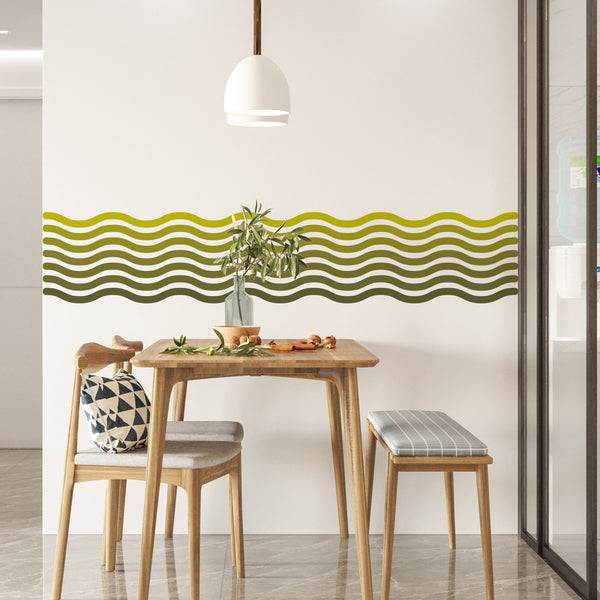 Colorful Zig Zag Arch Wall Decal: Modern Abstract Line Decor