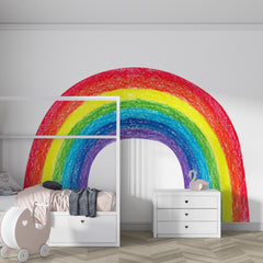 Crayon Rainbow Wall Decal: Colorful Nursery Sticker