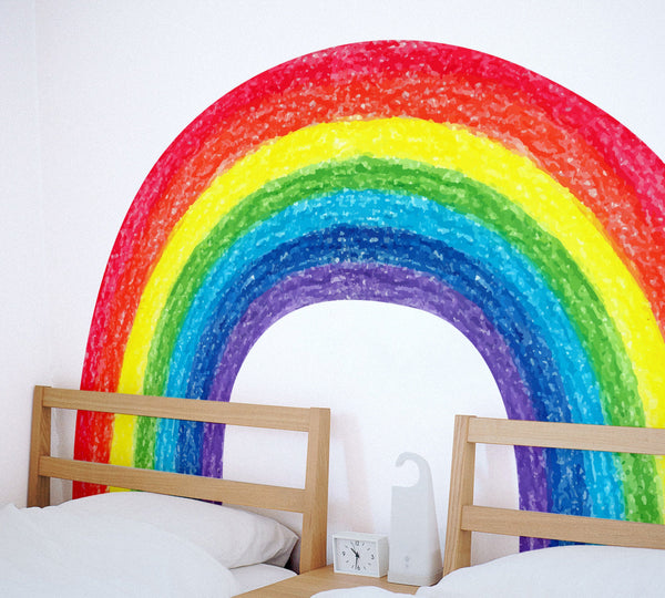 Crayon Rainbow Wall Decal: Colorful Nursery Sticker