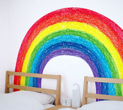 Crayon Rainbow Wall Decal: Colorful Nursery Sticker