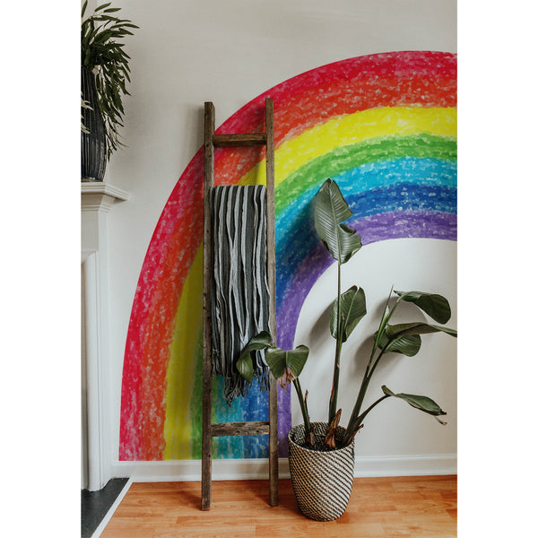 Crayon Rainbow Wall Decal: Colorful Nursery Sticker