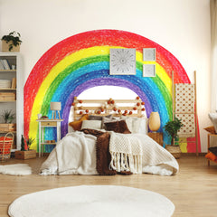 Crayon Rainbow Wall Decal: Colorful Nursery Sticker