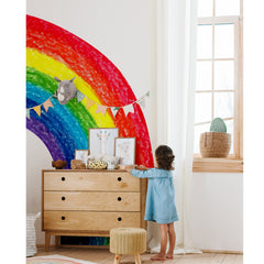 Crayon Rainbow Wall Decal: Colorful Nursery Sticker