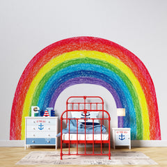 Crayon Rainbow Wall Decal: Colorful Nursery Sticker