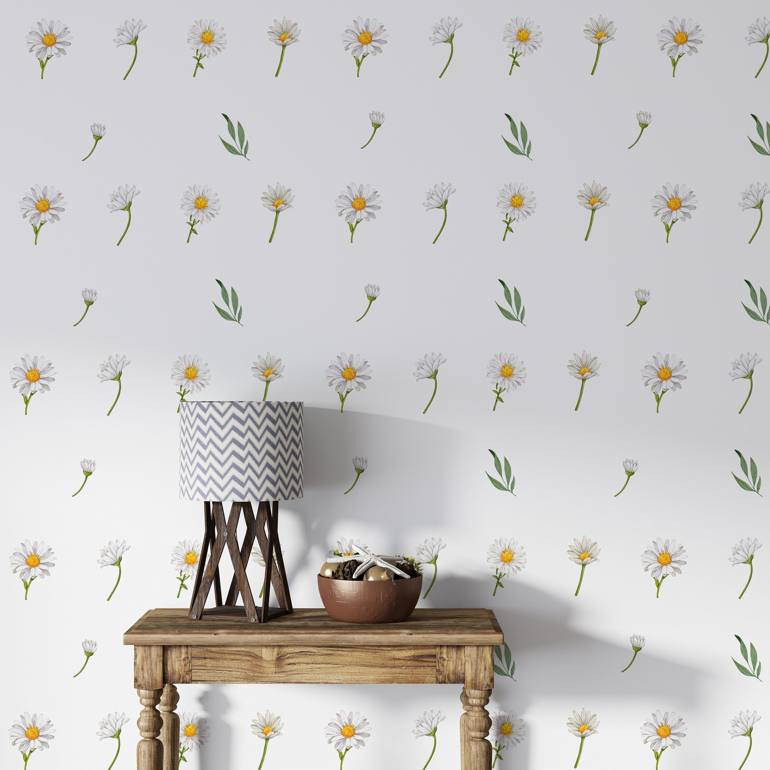 Daisy Wall Decals, Removable Wall Decal, Flowers Wall Decal, Bohemian Wall Decal, Girls Room Decor, Daisy Wall Stickers, Daisy Stickers