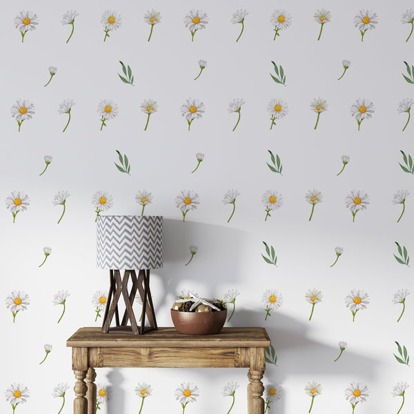 Daisy Wall Decals, Removable Wall Decal, Flowers Wall Decal, Bohemian Wall Decal, Girls Room Decor, Daisy Wall Stickers, Daisy Stickers