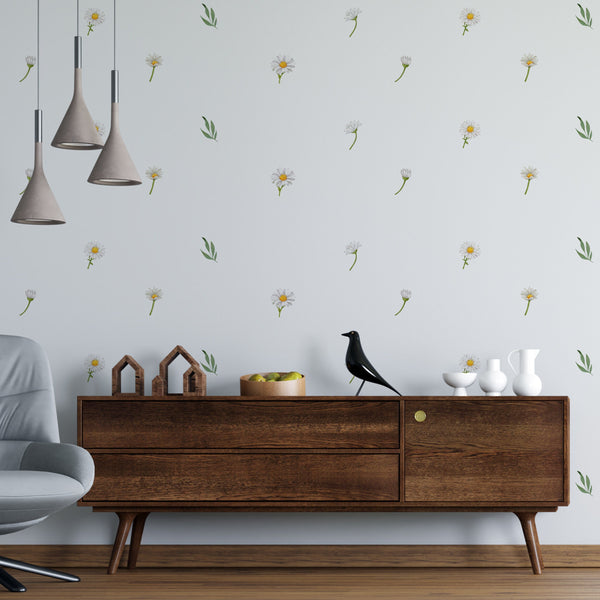 Daisy Wall Decals, Removable Wall Decal, Flowers Wall Decal, Bohemian Wall Decal, Girls Room Decor, Daisy Wall Stickers, Daisy Stickers