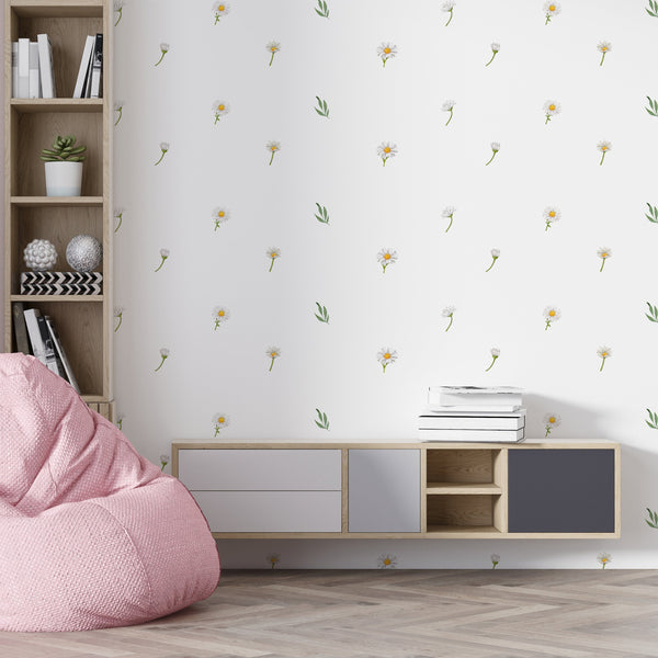 Daisy Wall Decals, Removable Wall Decal, Flowers Wall Decal, Bohemian Wall Decal, Girls Room Decor, Daisy Wall Stickers, Daisy Stickers