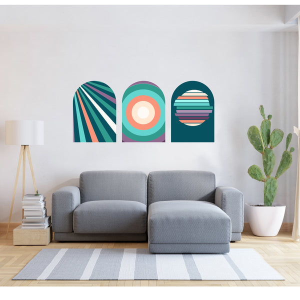 Dark Lines and Vintage Texture 3 Set Of Wall Decal