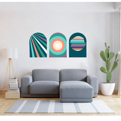 Dark Lines and Vintage Texture 3 Set Of Wall Decal