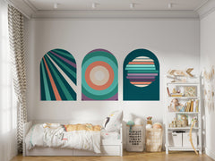 Dark Lines and Vintage Texture 3 Set Of Wall Decal