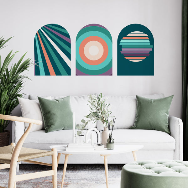 Dark Lines and Vintage Texture 3 Set Of Wall Decal