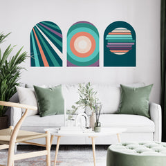 Dark Lines and Vintage Texture 3 Set Of Wall Decal