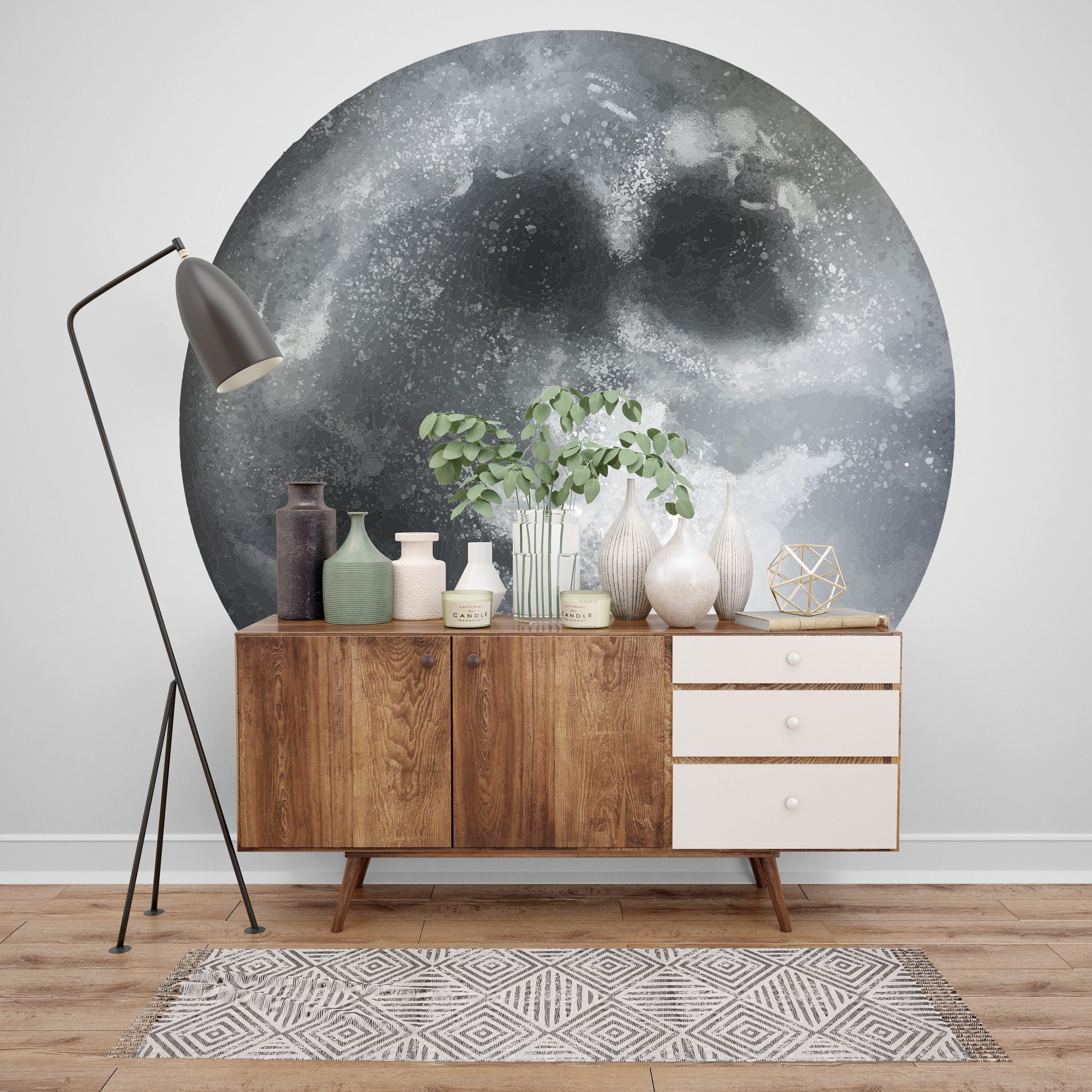 Full Moon Vinyl Wall Decal: Removable Kids Room Decor