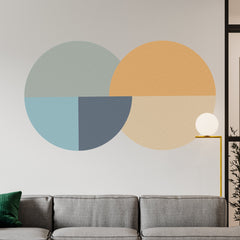 Geometric Circle Wall Decal: Abstract Earth Tones, Modern Wall Art