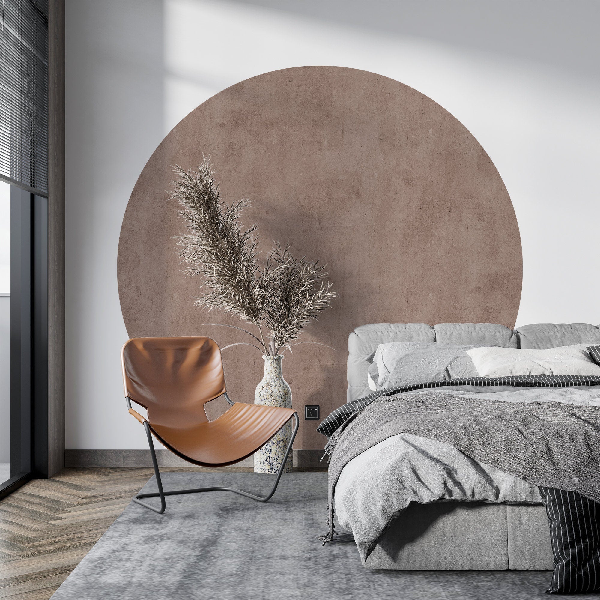 Geometric Circle Wall Decal: Bohemian Mid-Century Color Block